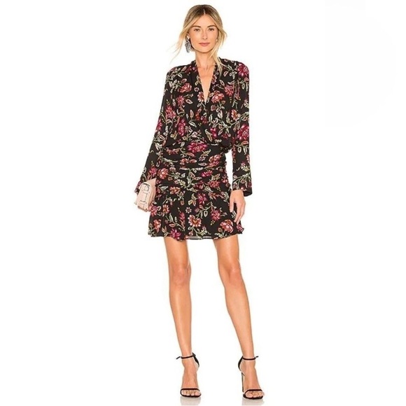 NWT A.L.C. Floral Haven Ruched Silk Dress